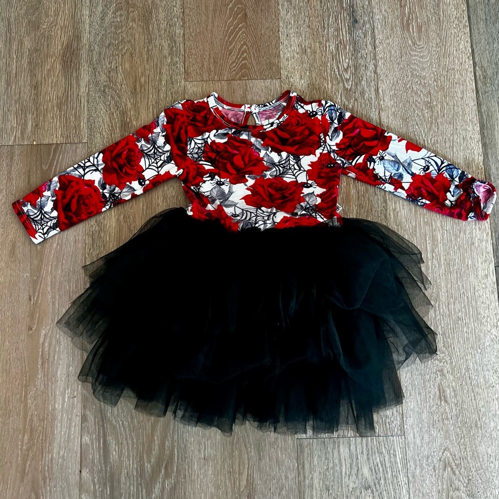 Bums and Roses Bamboo Halloween Floral Girls Tutu Dress 2T